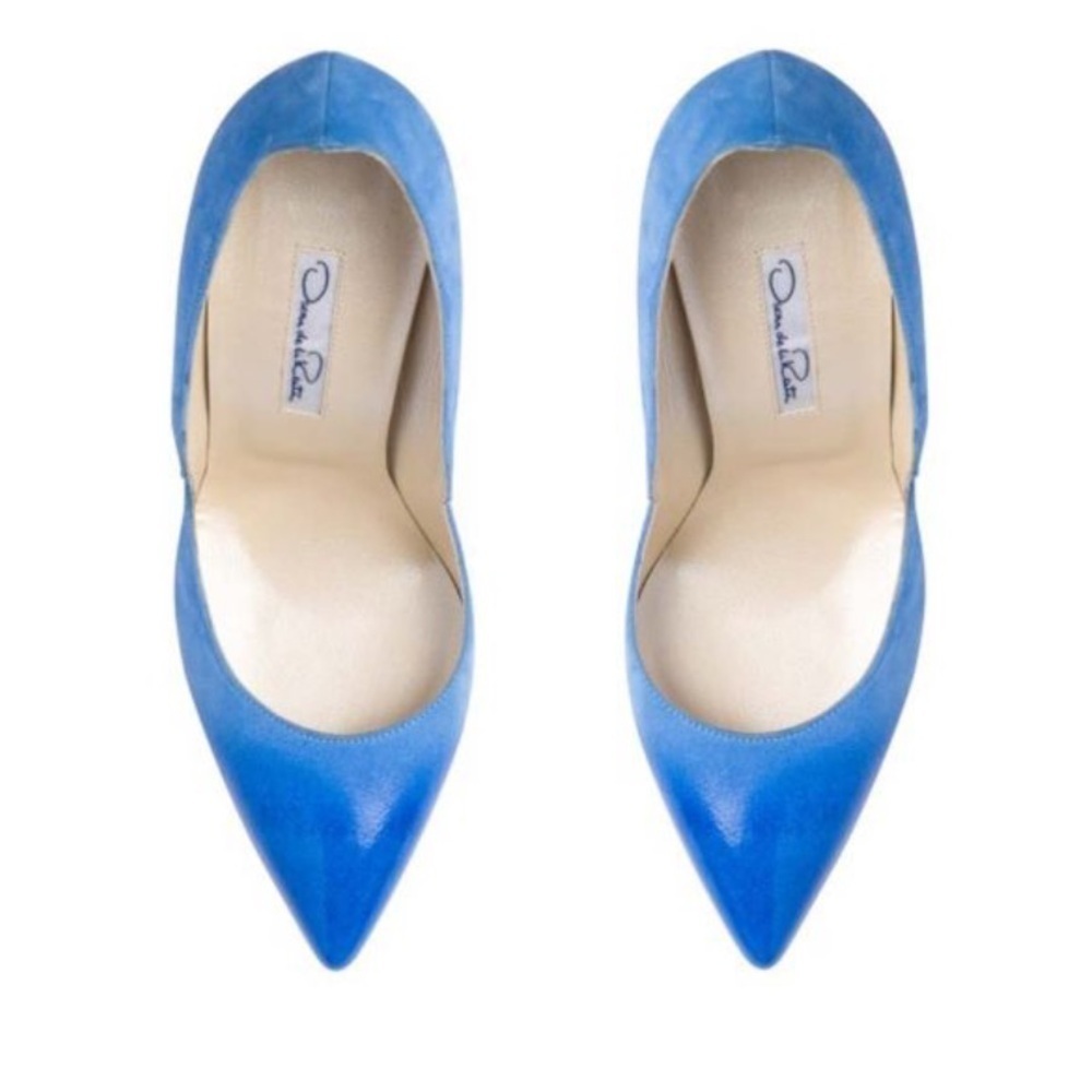 Oscar de la renta blue leather pump - Picture 11 of 16